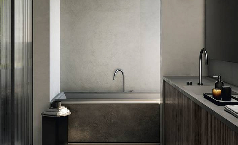 Italon Forum. կերամագրանիտ բետոնի և քարի հատվածում՝ մինիմալիստական ինտերյերների համար